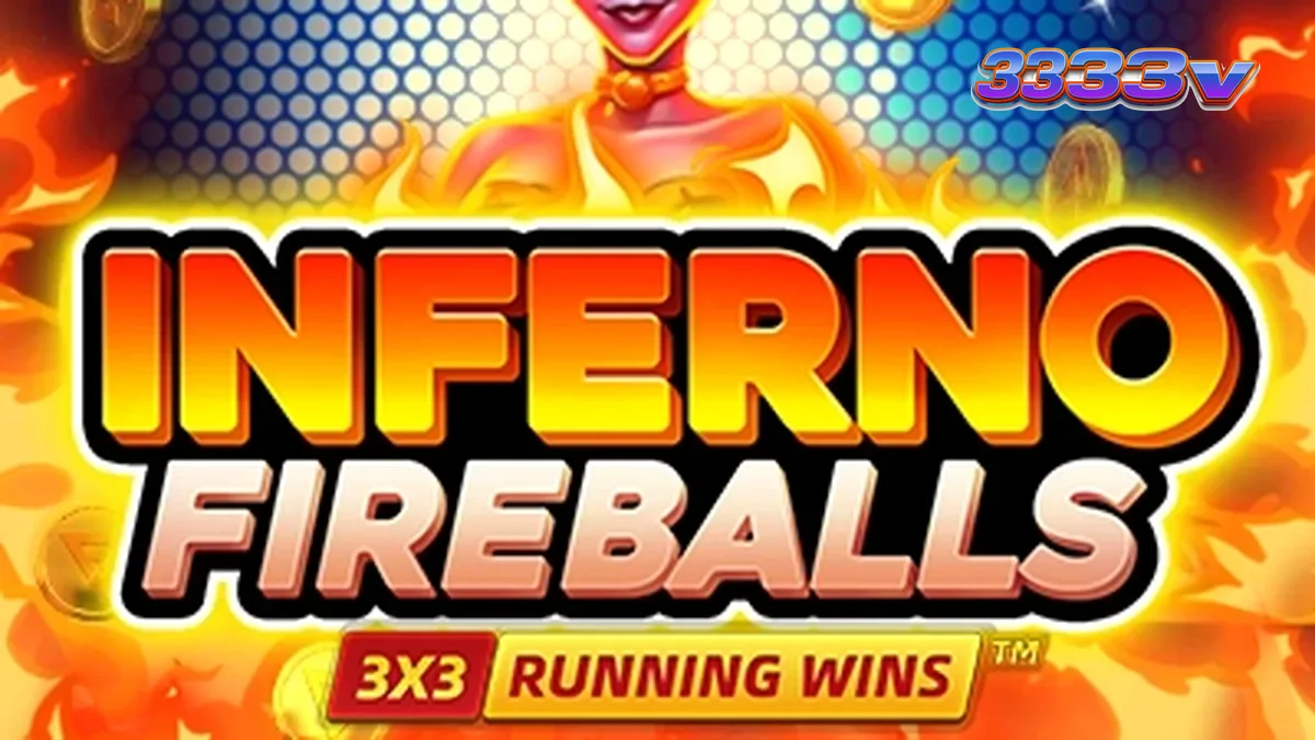 Tampilan visual mesin slot Inferno Fireballs dengan latar belakang api yang membara