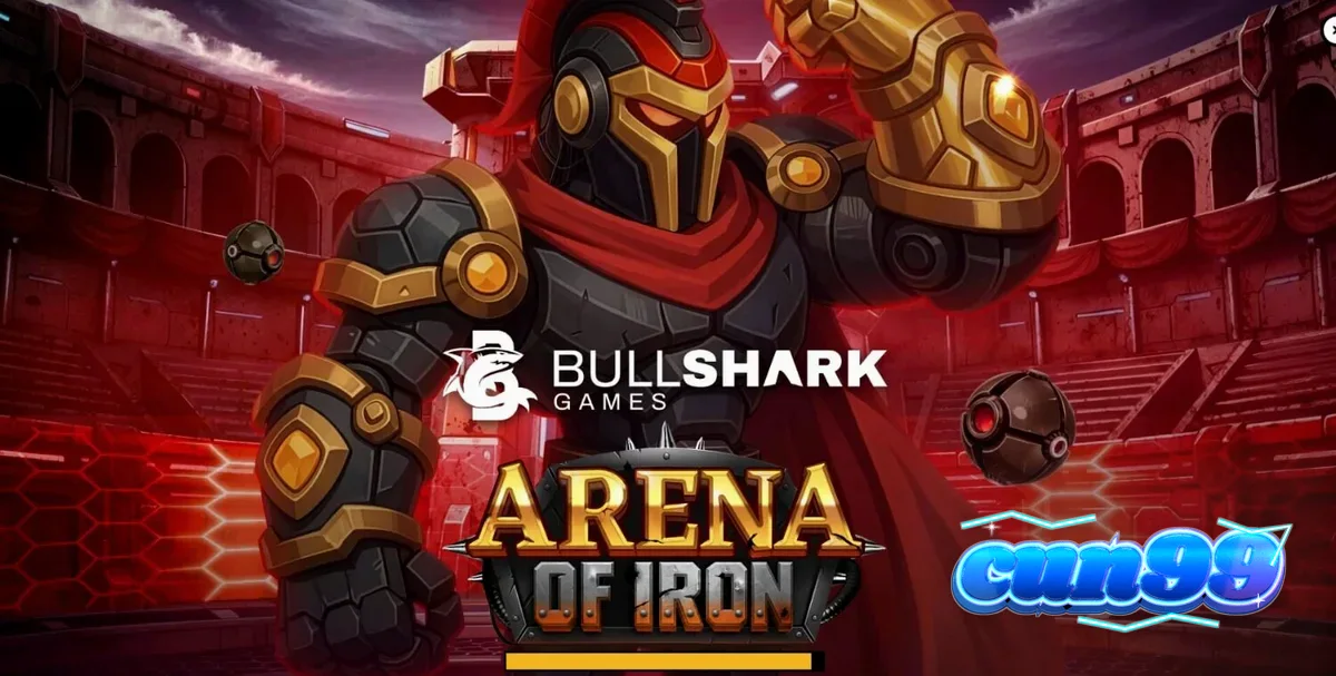 Arena of Iron slot machine interface with futuristic gladiator theme